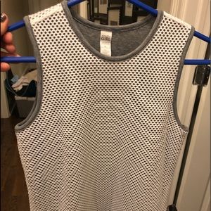 Athleta Girls white mesh lined tank top XL/14